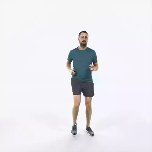 Portrait 07K Running Jogging Football Sports Man Low-poly 3D model