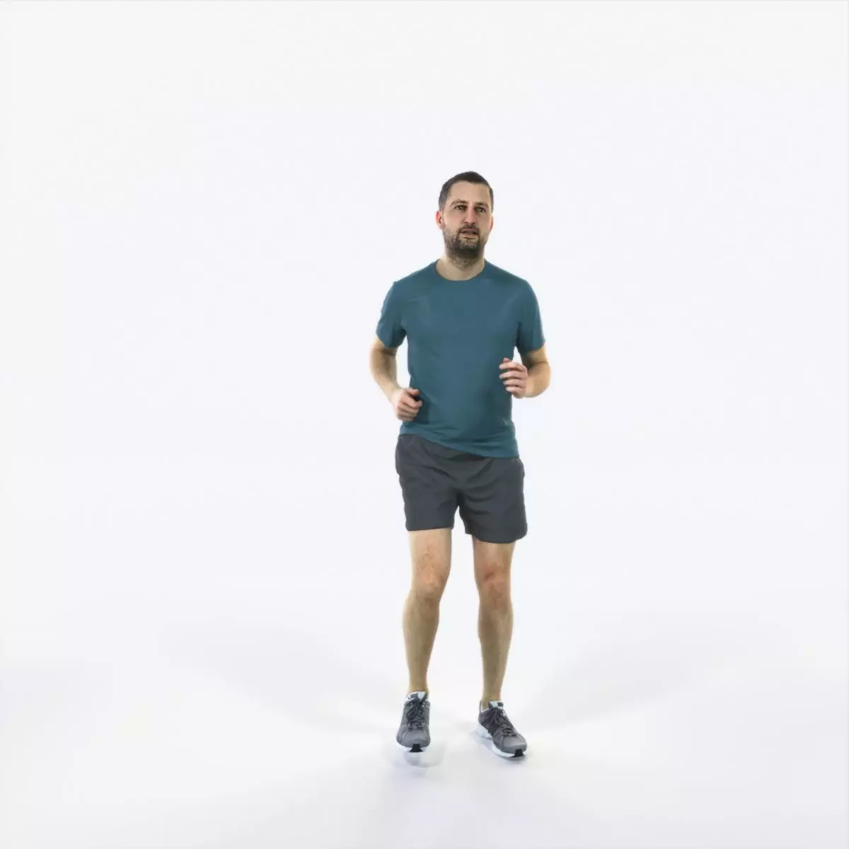 Portrait 07K Running Jogging Football Sports Man Low-poly 3D model_0