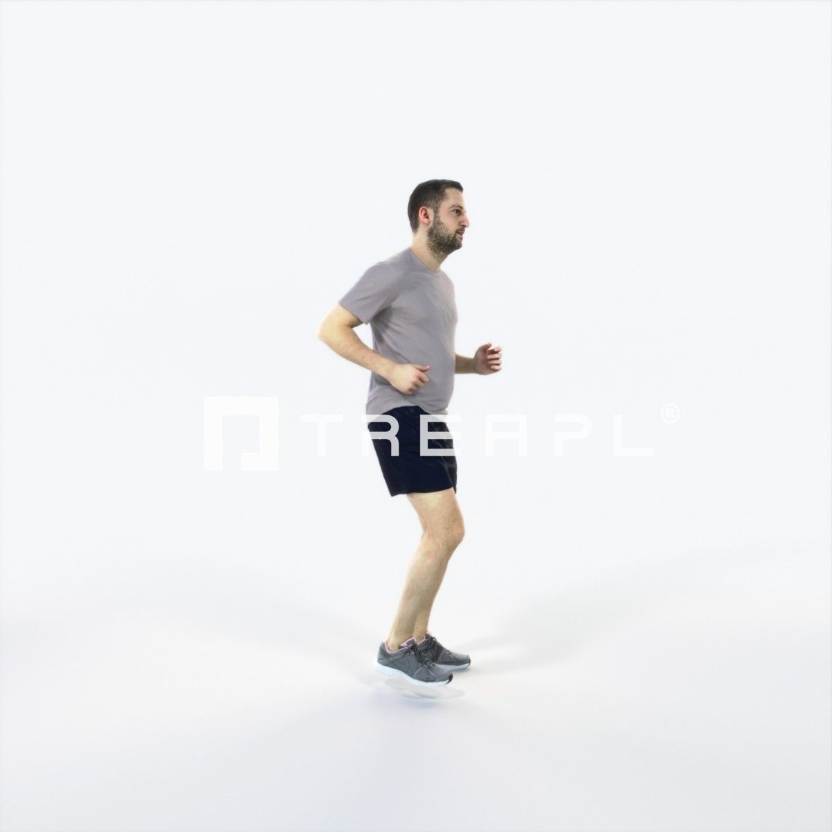 Portrait 07J Running Jogging Football Sports Man Low-poly 3D model_2