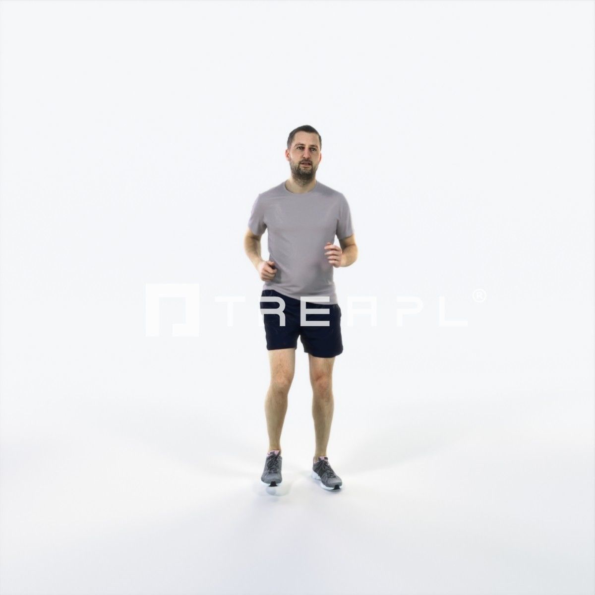 Portrait 07J Running Jogging Football Sports Man Low-poly 3D model_1