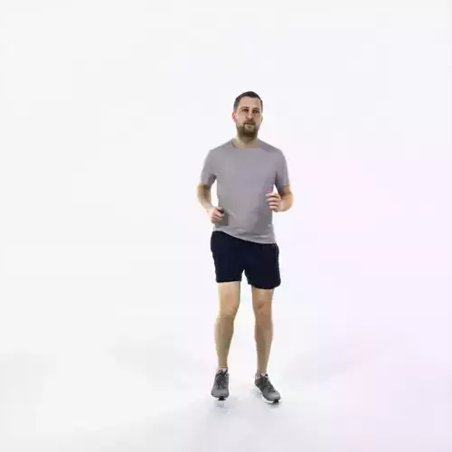 Portrait 07J Running Jogging Football Sports Man Low-poly 3D model