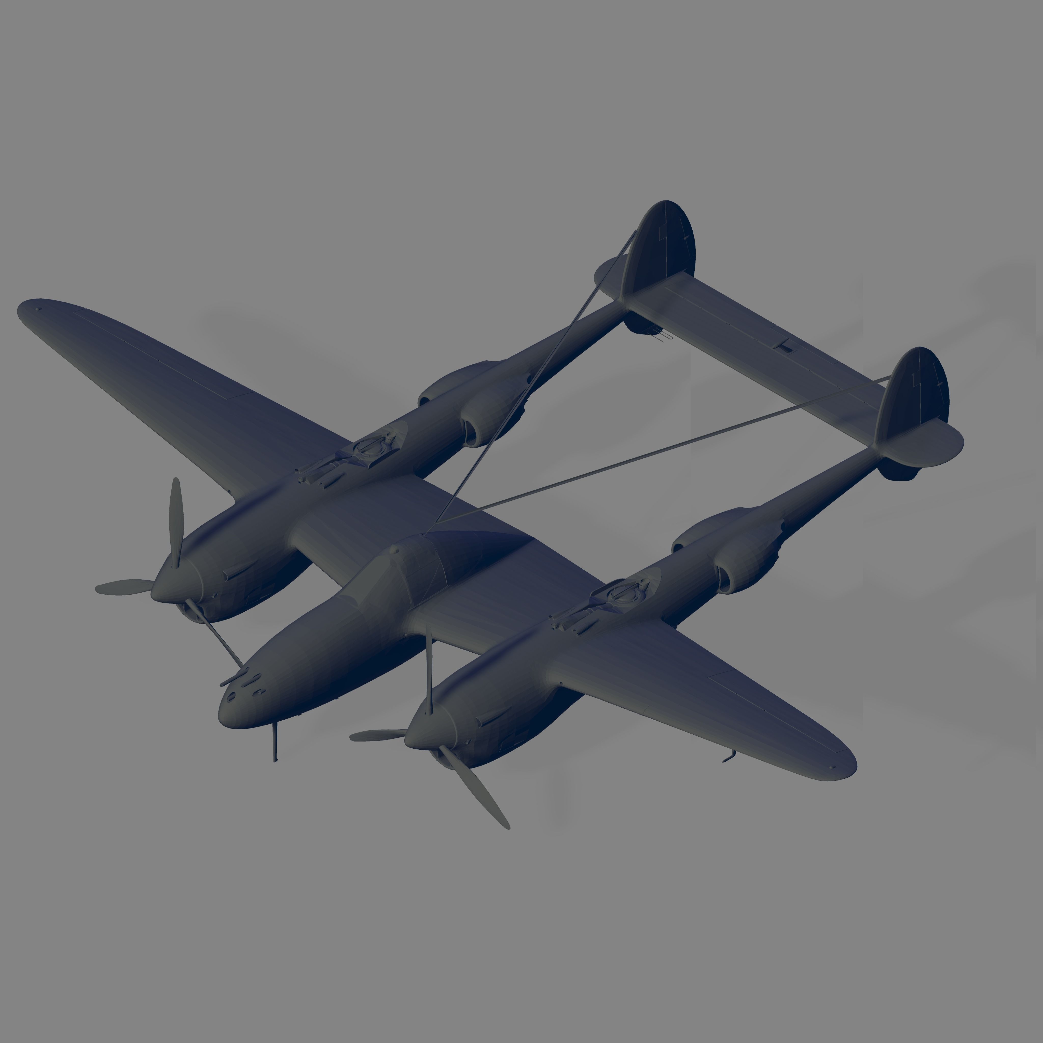 P-38L-5-LO Lightning 3D model_1