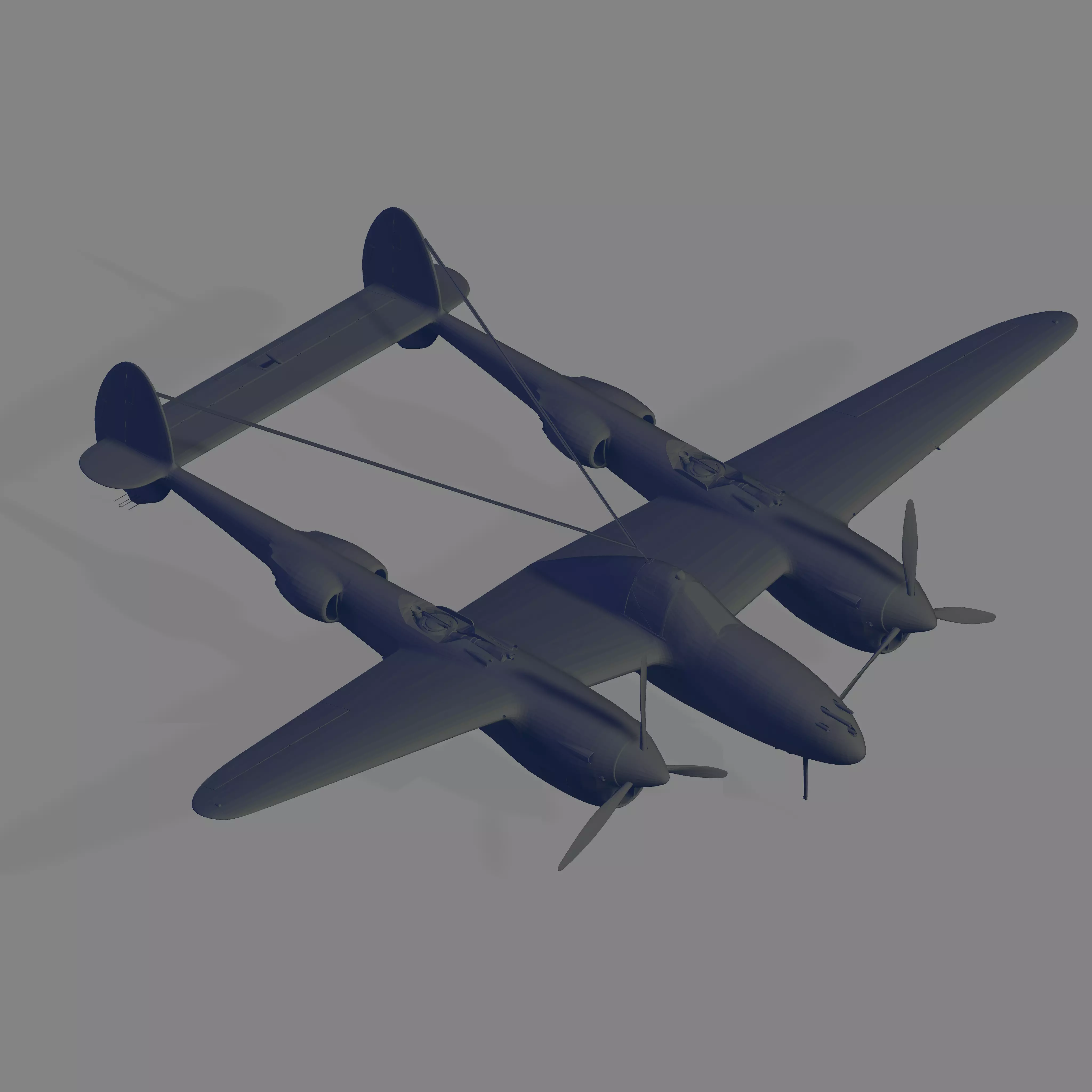 P-38L-5-LO Lightning 3D model_0