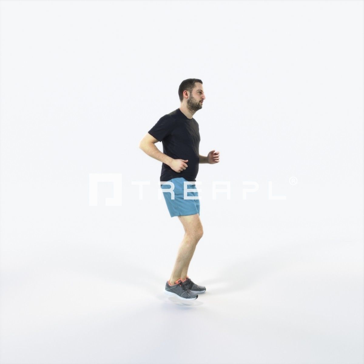 Portrait 07G Running Jogging Football Sports Man Low-poly 3D model_2