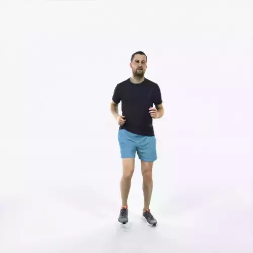 Portrait 07G Running Jogging Football Sports Man Low-poly 3D model