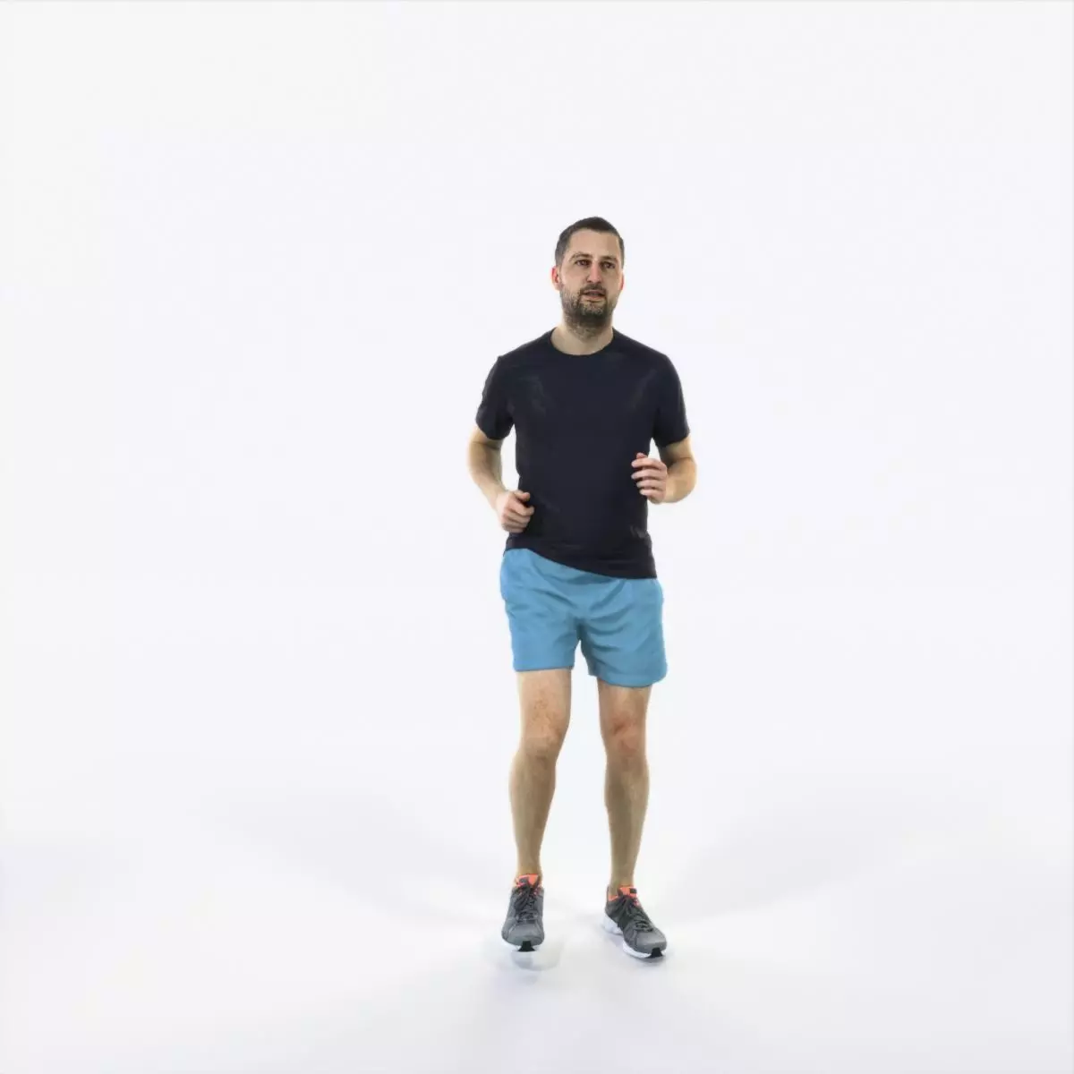 Portrait 07G Running Jogging Football Sports Man Low-poly 3D model_0