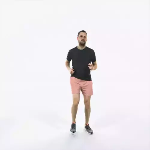 Portrait 07F Running Jogging Football Sports Man Low-poly 3D model