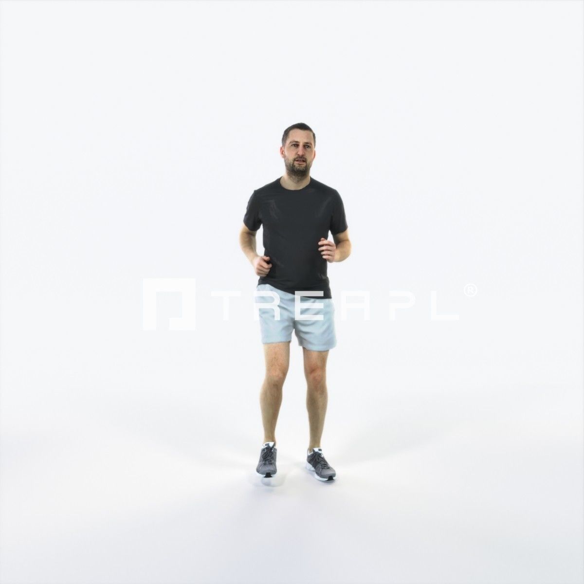 Portrait 07D Running Jogging Football Sports Man Low-poly 3D model_1