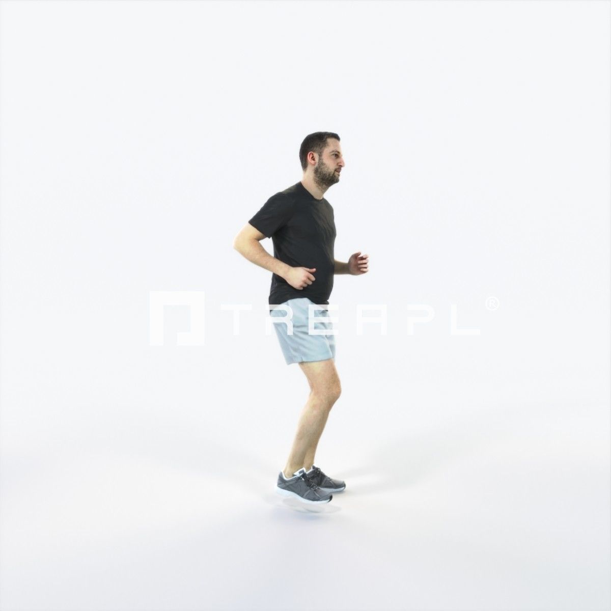 Portrait 07D Running Jogging Football Sports Man Low-poly 3D model_2