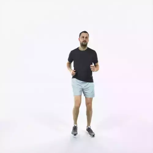 Portrait 07D Running Jogging Football Sports Man Low-poly 3D model