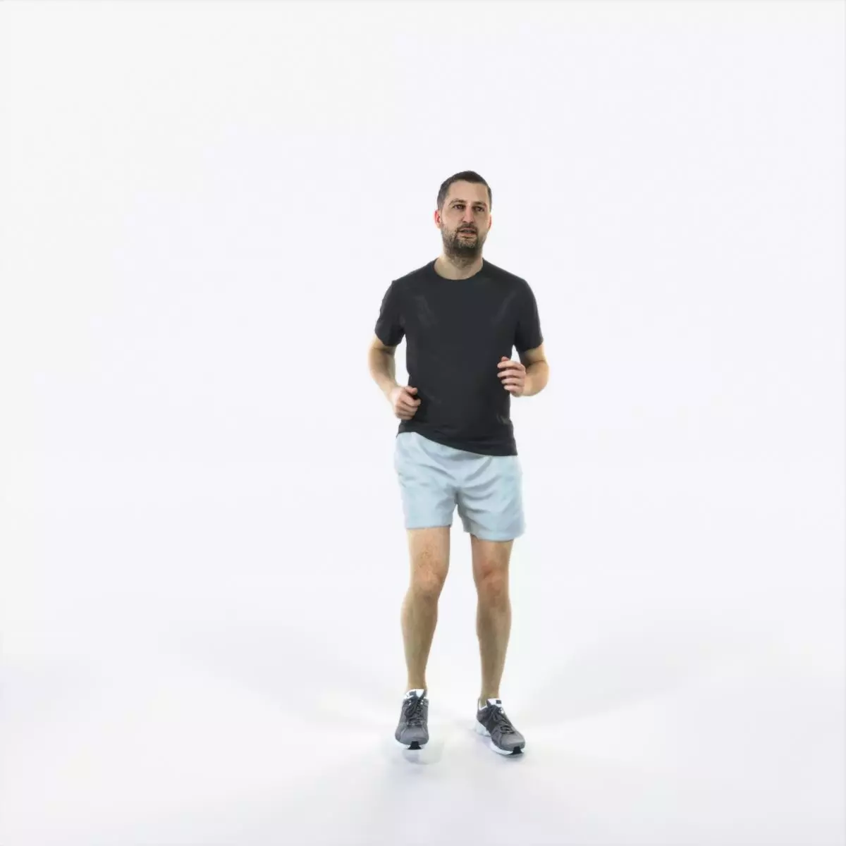 Portrait 07D Running Jogging Football Sports Man Low-poly 3D model_0