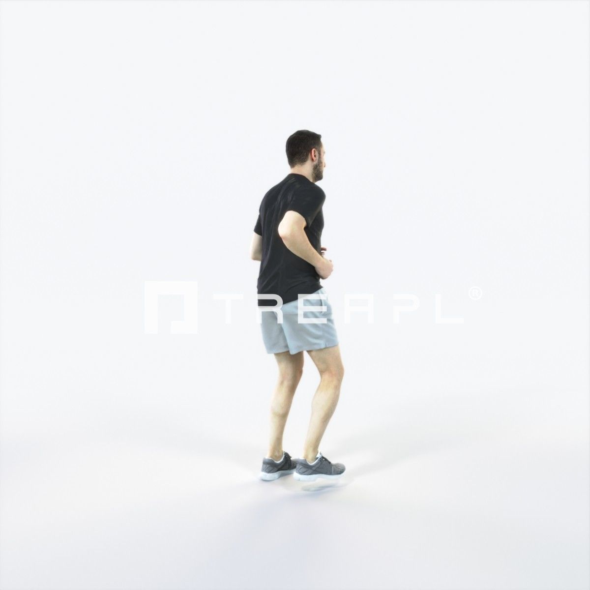Portrait 07D Running Jogging Football Sports Man Low-poly 3D model_3