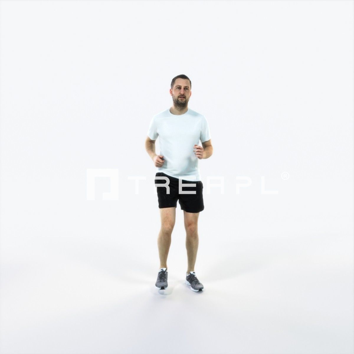 Portrait 07C Running Jogging Football Sports Man Low-poly 3D model_1