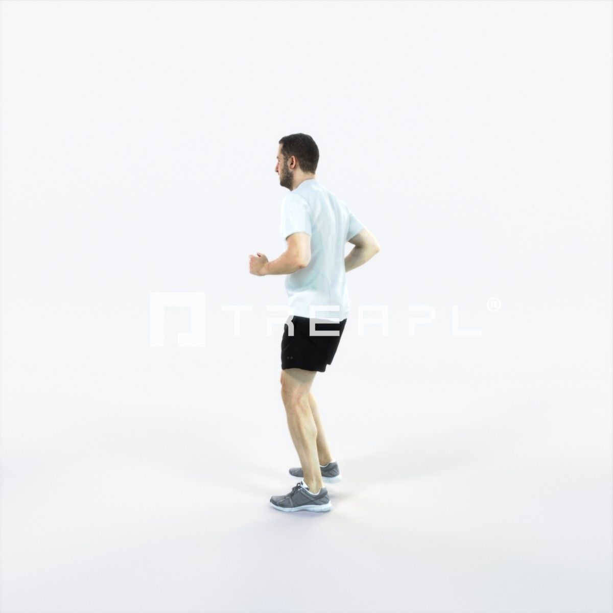 Portrait 07C Running Jogging Football Sports Man Low-poly 3D model_5