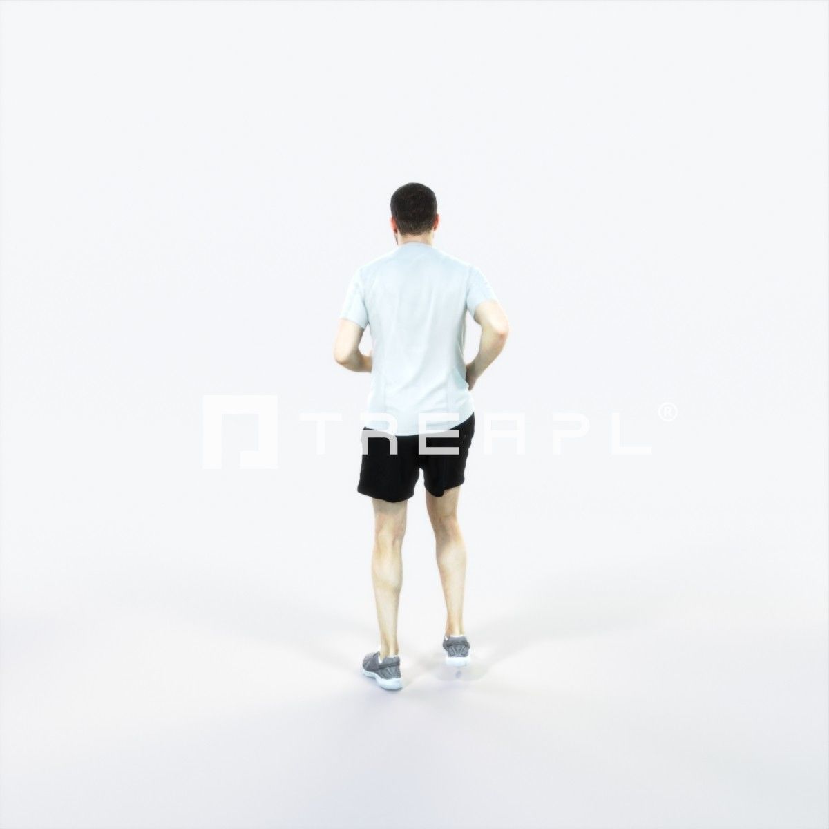 Portrait 07C Running Jogging Football Sports Man Low-poly 3D model_4