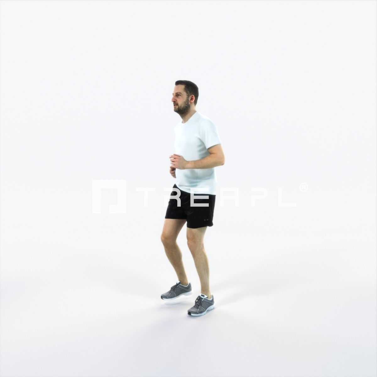 Portrait 07C Running Jogging Football Sports Man Low-poly 3D model_6