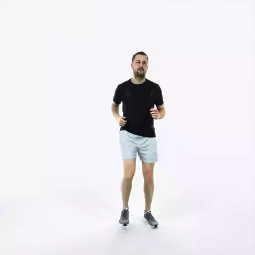 Portrait 07B Running Jogging Football Sports Man Low-poly 3D model