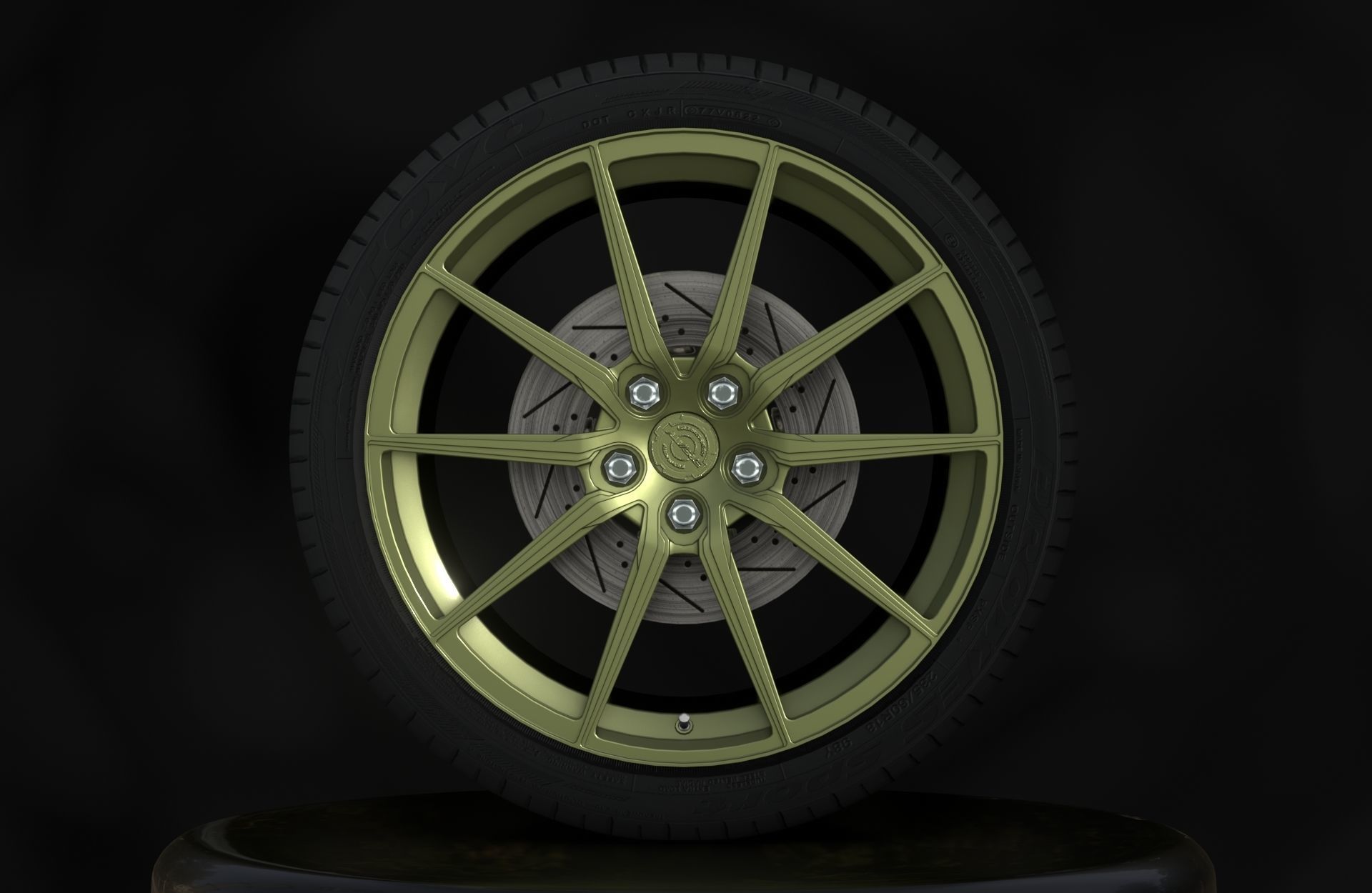 Aluwerks Fliesen Forged Wheels - Game Ready - Textured Low-poly 3D model_3