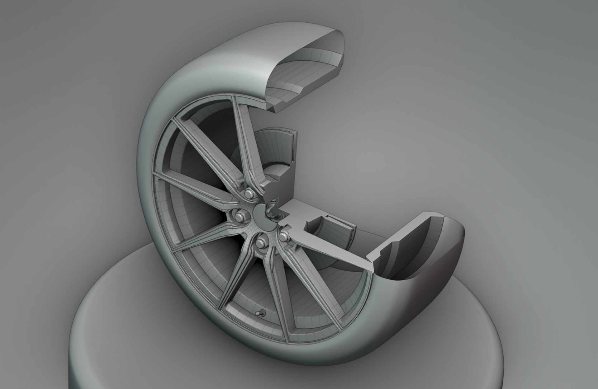 Aluwerks Fliesen Forged Wheels - Game Ready - Textured Low-poly 3D model_18