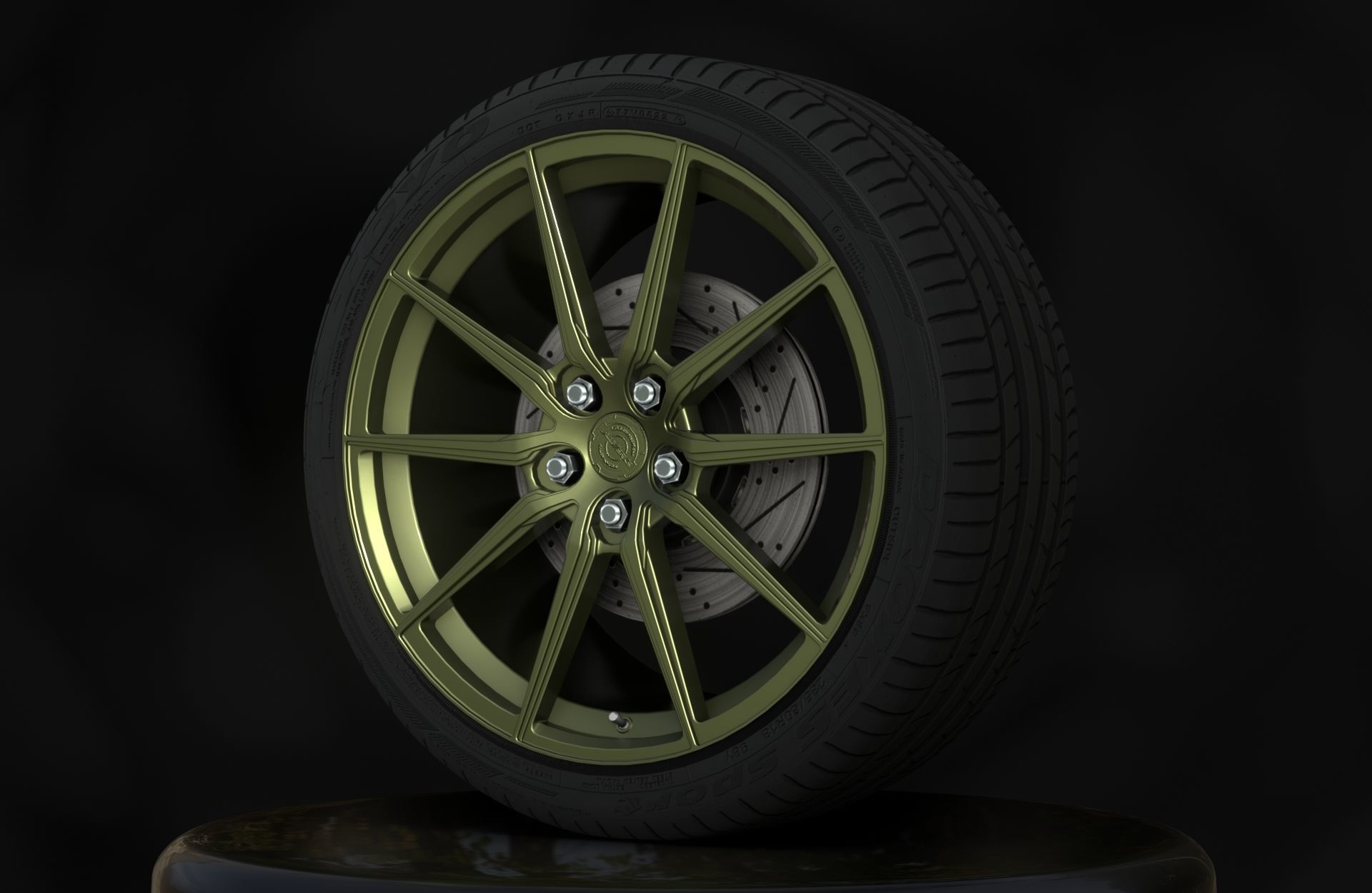 Aluwerks Fliesen Forged Wheels - Game Ready - Textured Low-poly 3D model_5