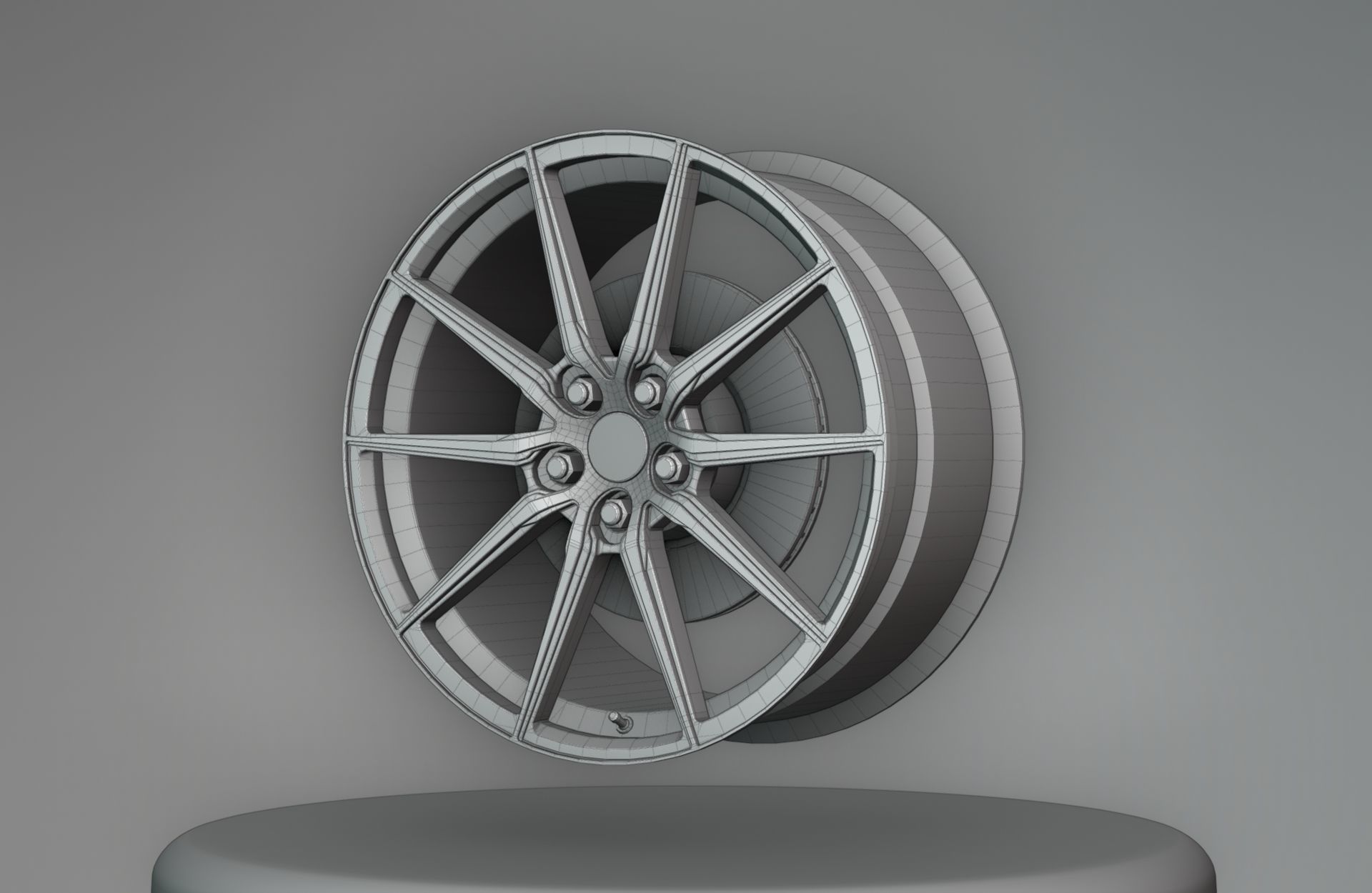 Aluwerks Fliesen Forged Wheels - Game Ready - Textured Low-poly 3D model_12