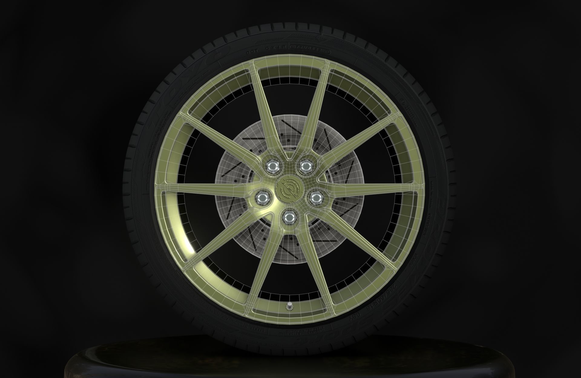 Aluwerks Fliesen Forged Wheels - Game Ready - Textured Low-poly 3D model_4