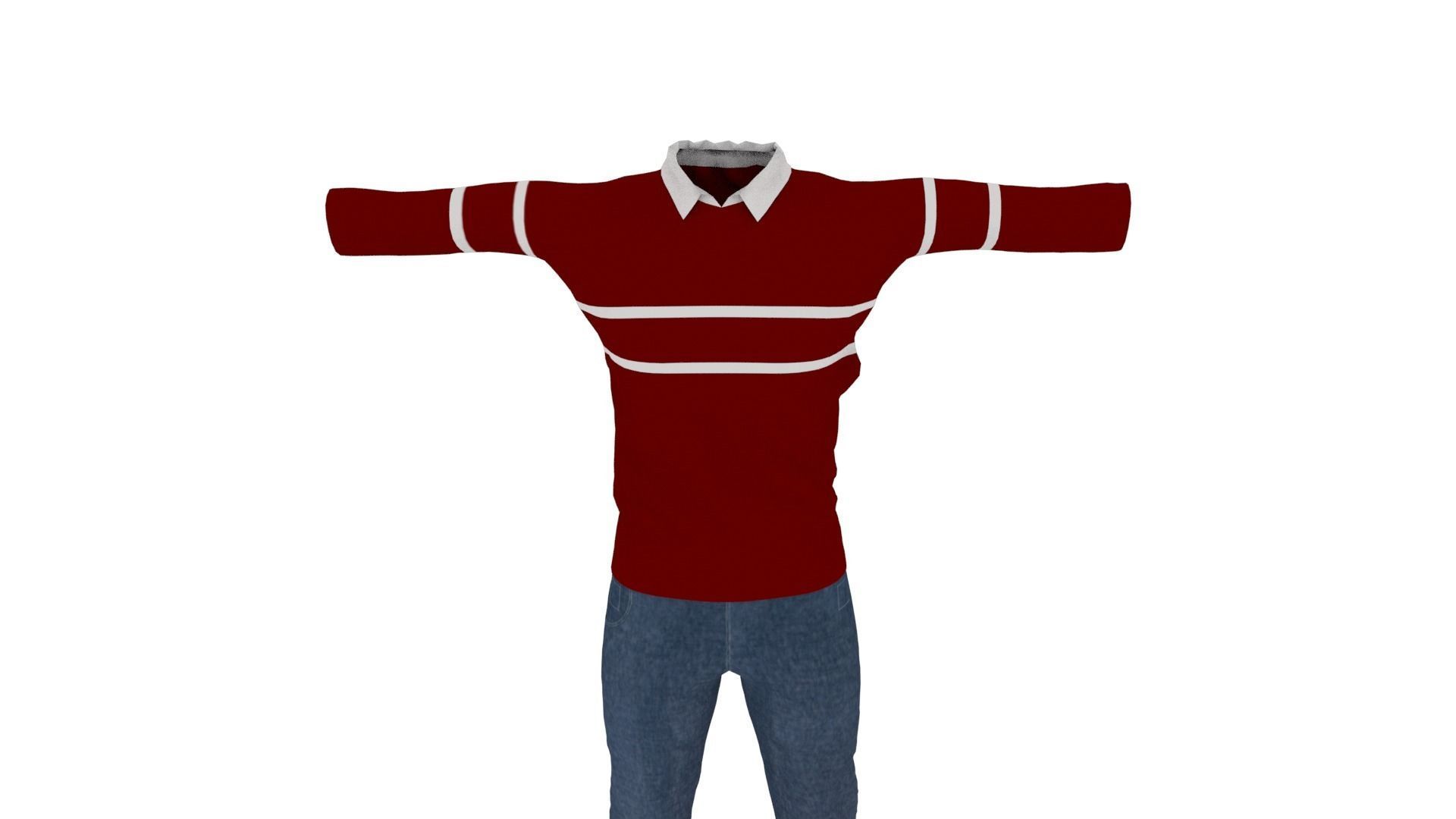 Clothing Low-poly 3D model_5