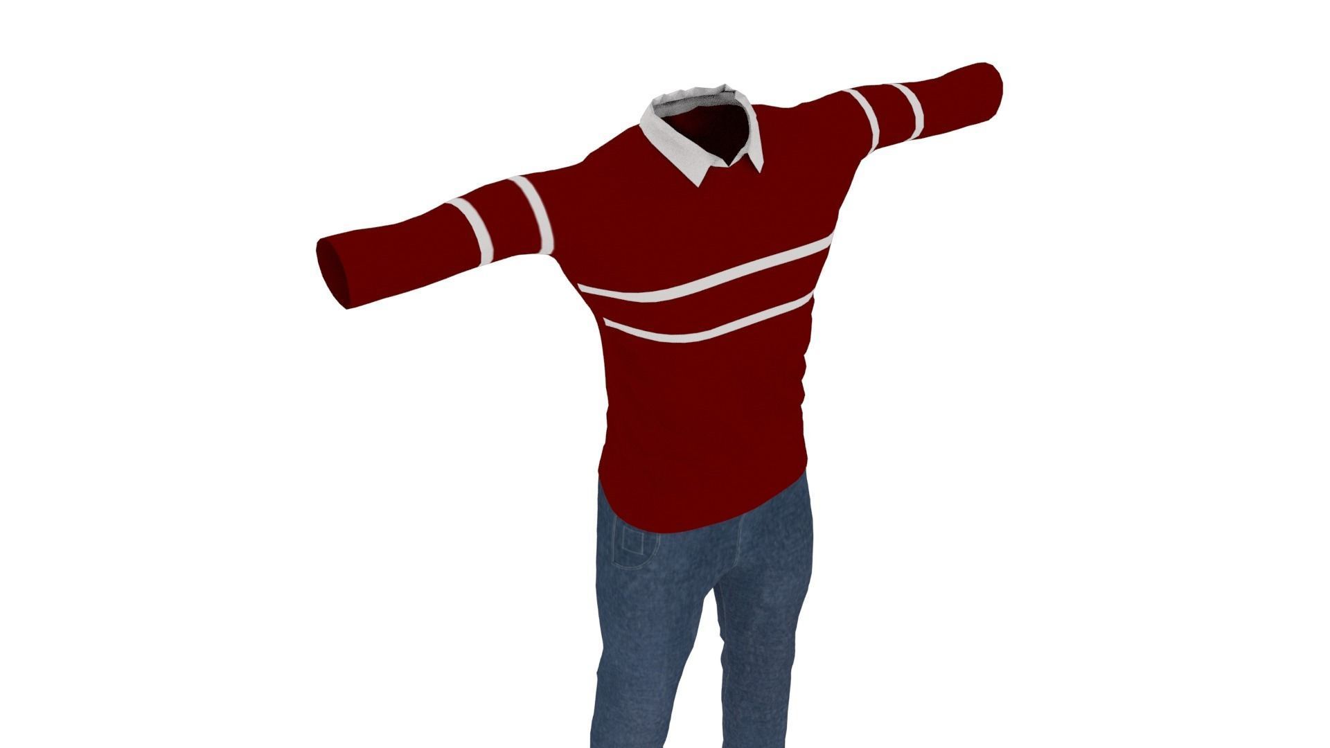 Clothing Low-poly 3D model_4