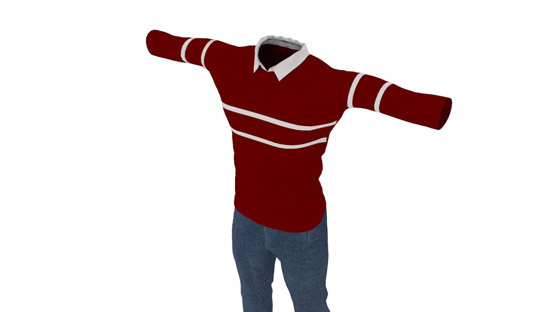 Clothing Low-poly 3D model_3