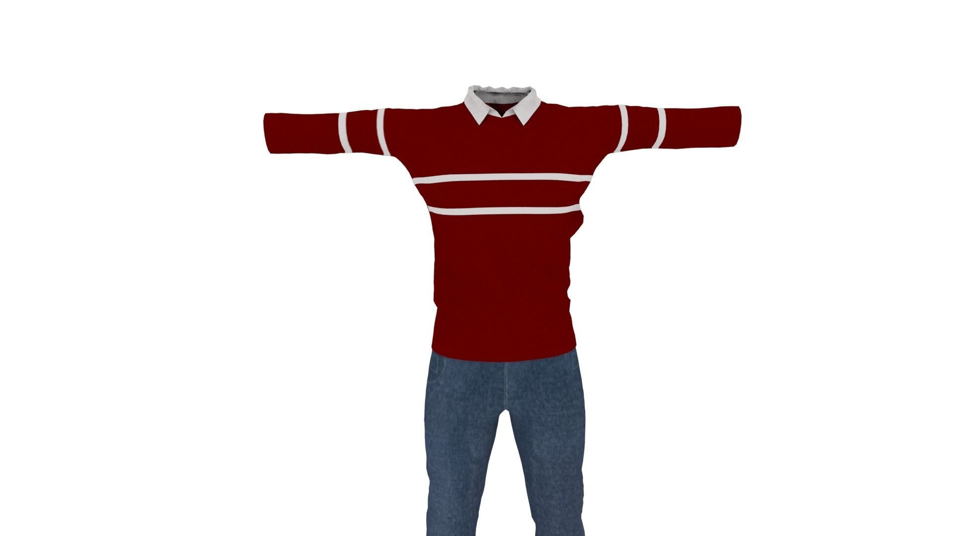 Clothing Low-poly 3D model_2