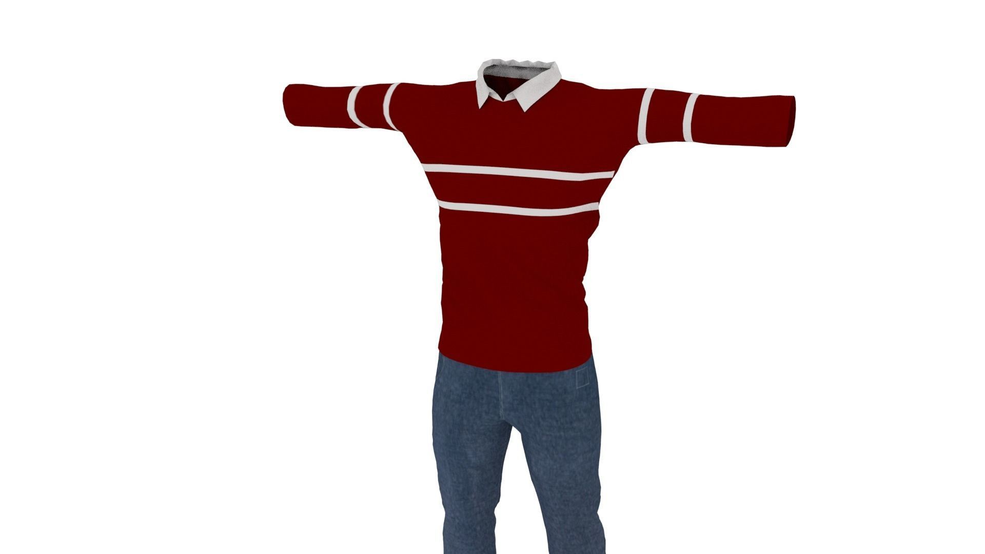 Clothing Low-poly 3D model_1