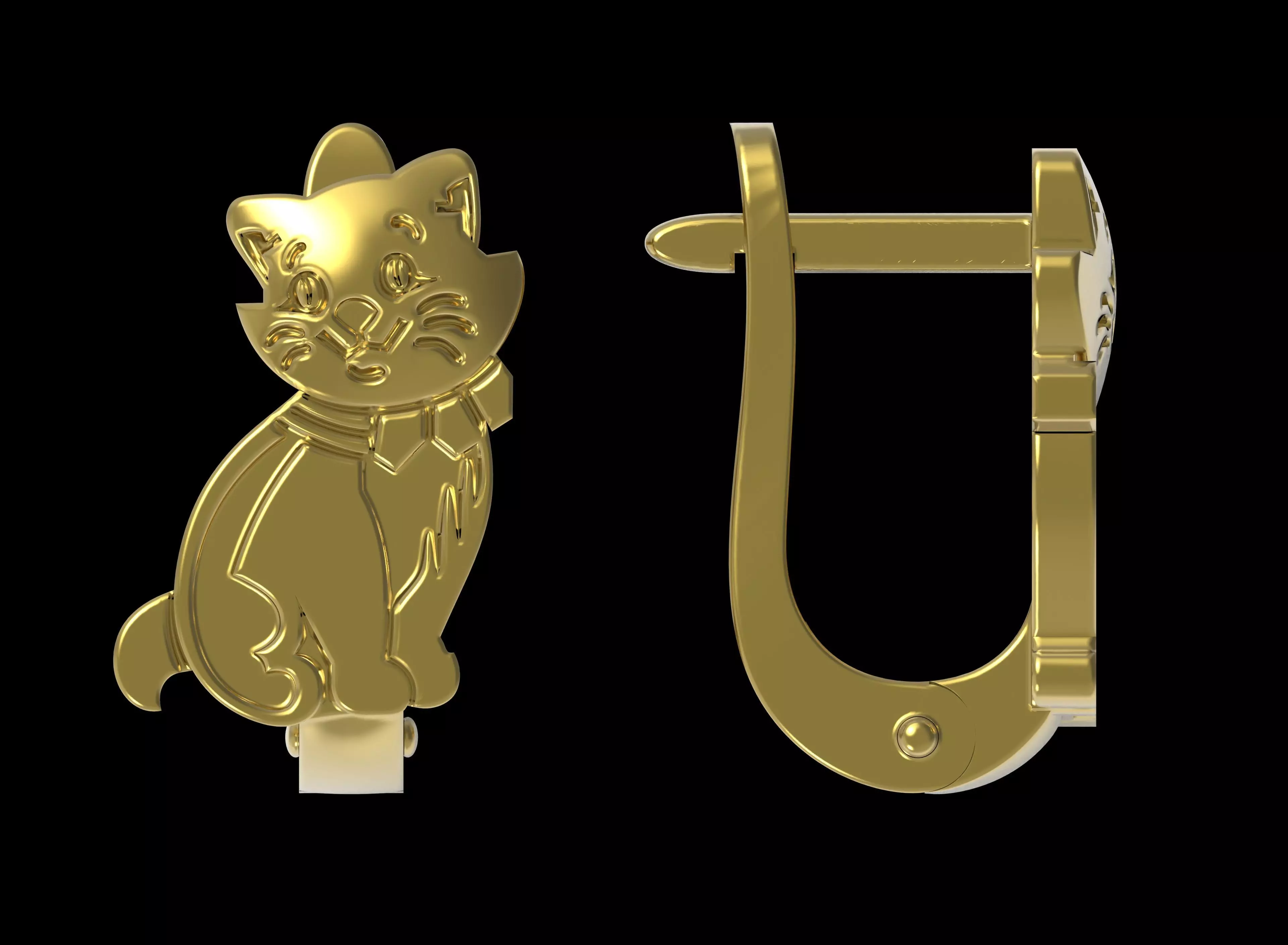 cat earrings Free 3D print model