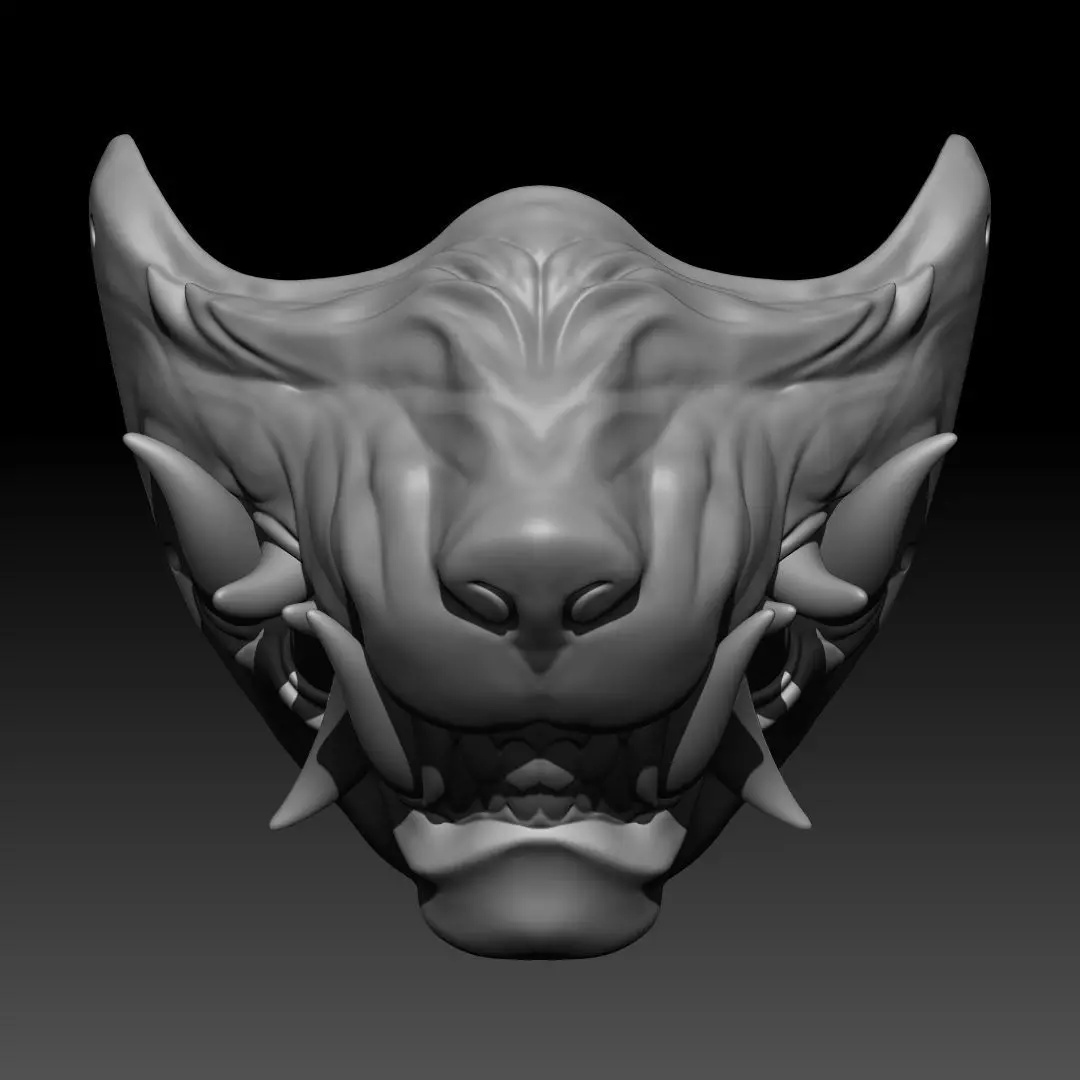 Wolf Menpo Mask 3D print model_0