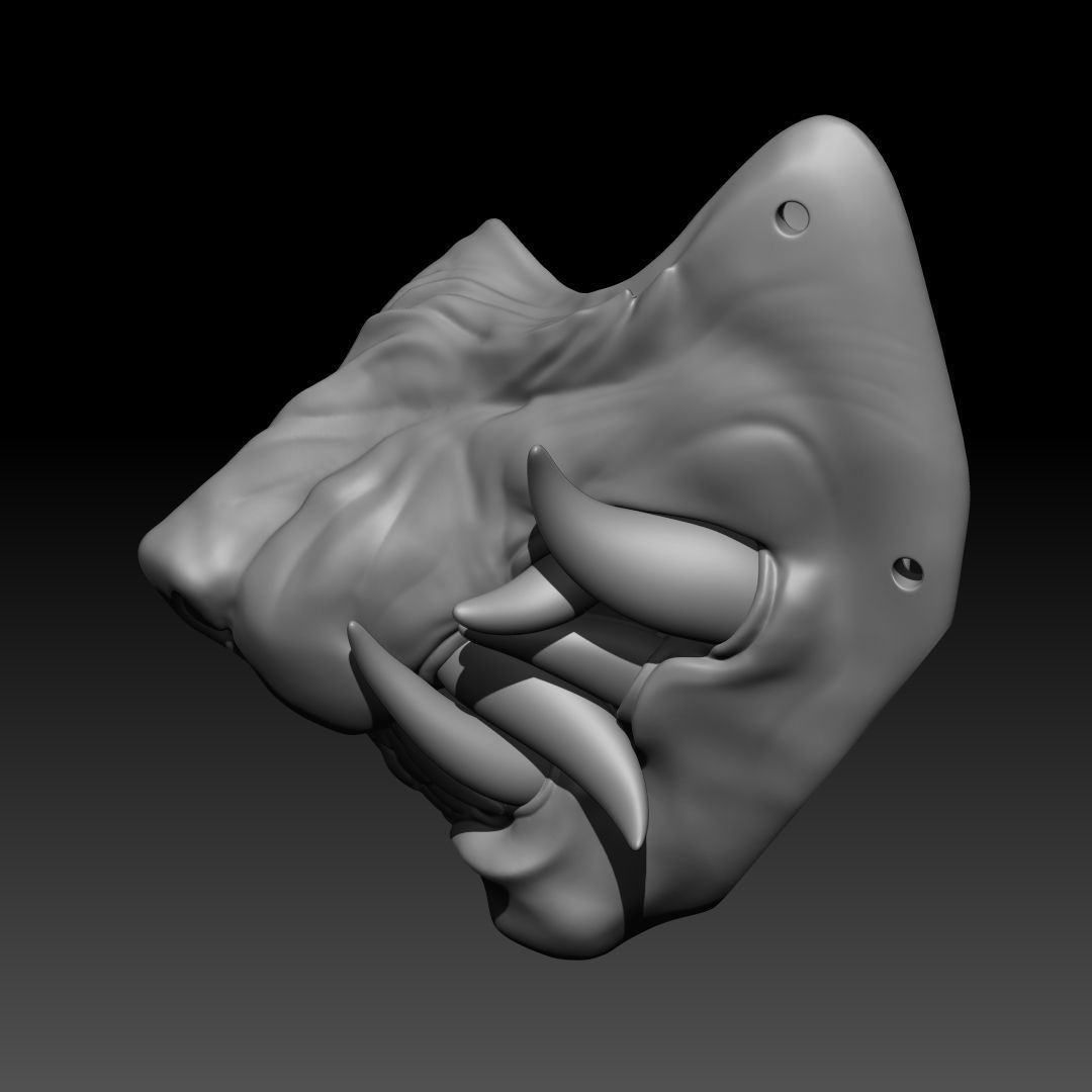 Wolf Menpo Mask 3D print model_3