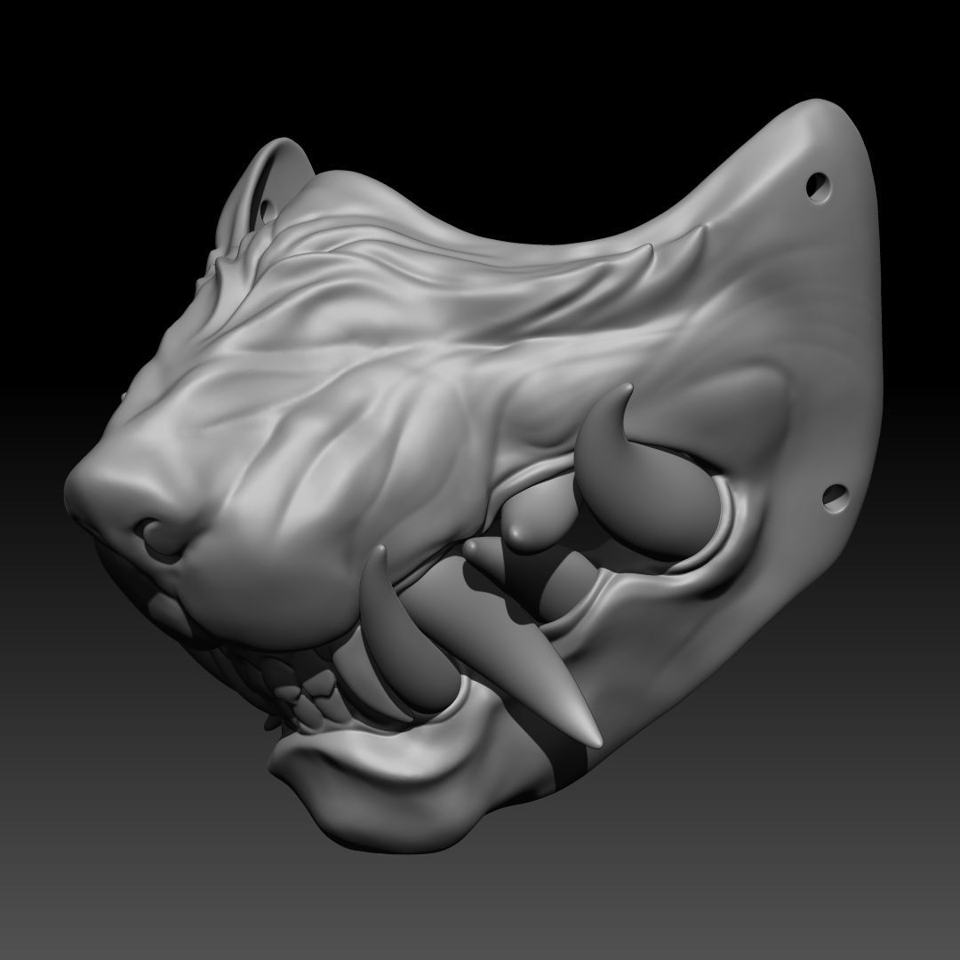 Wolf Menpo Mask 3D print model_2
