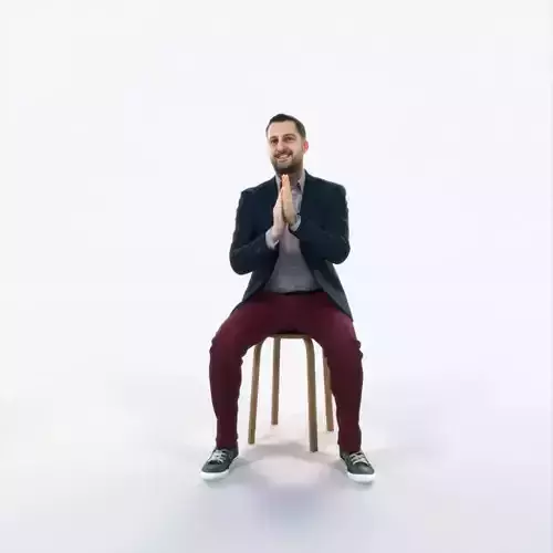 Portrait 08L Clapping Sitting Casual Man