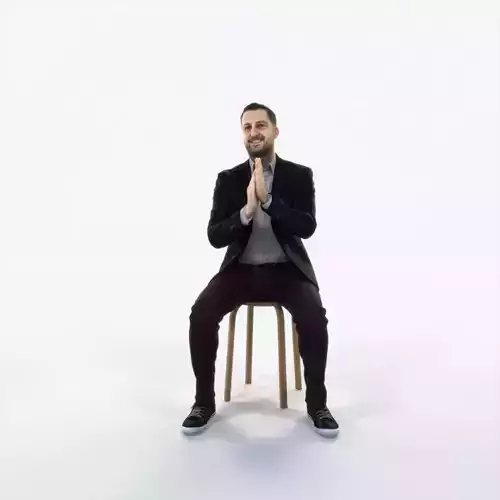 Portrait 08K Clapping Sitting Casual Man