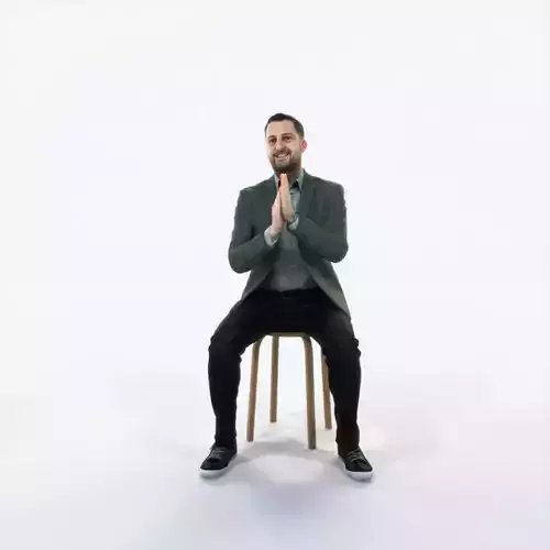 Portrait 08J Clapping Sitting Casual Man