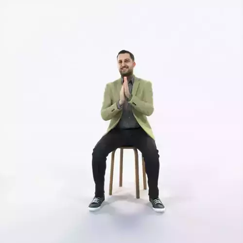 Portrait 08I Clapping Sitting Casual Man