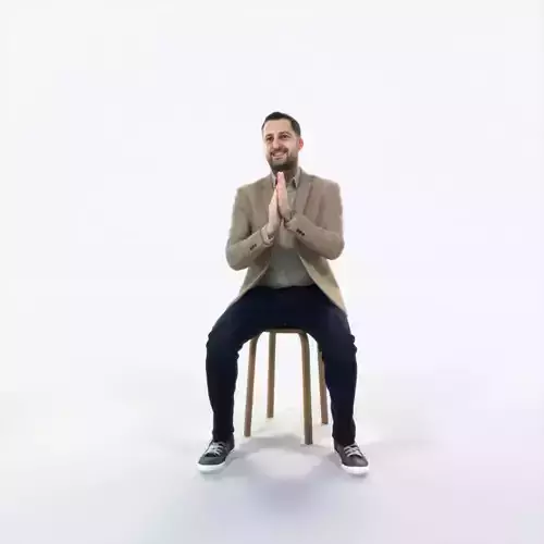 Portrait 08H Clapping Sitting Casual Man