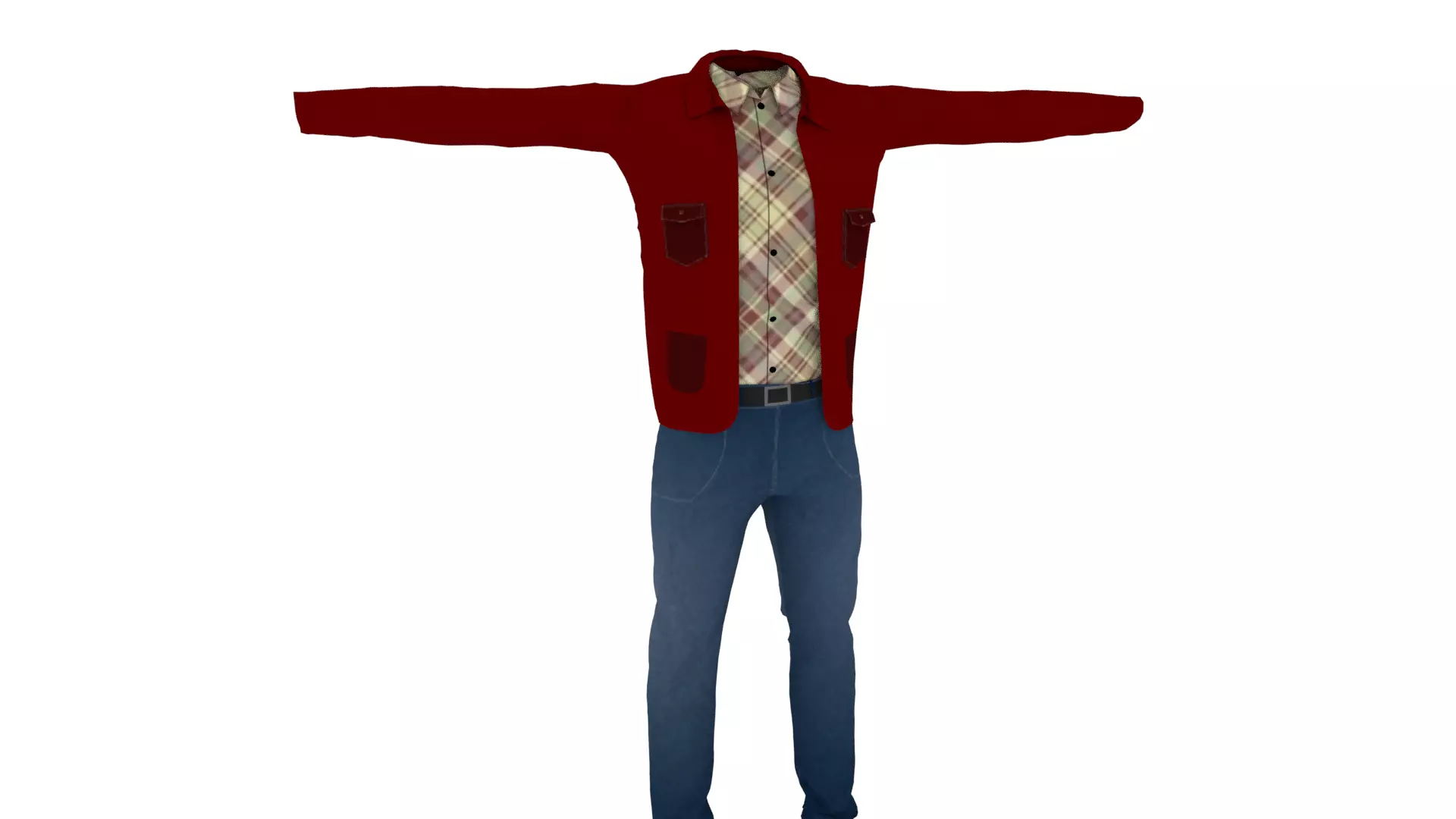 Clothing Low-poly 3D model_0