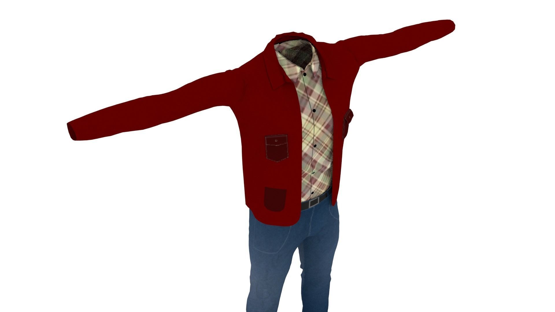 Clothing Low-poly 3D model_4