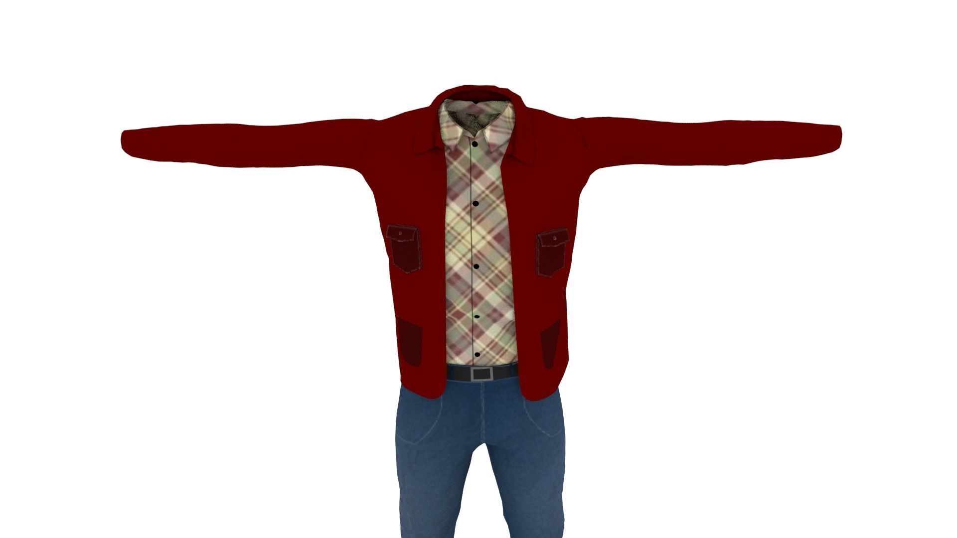 Clothing Low-poly 3D model_5