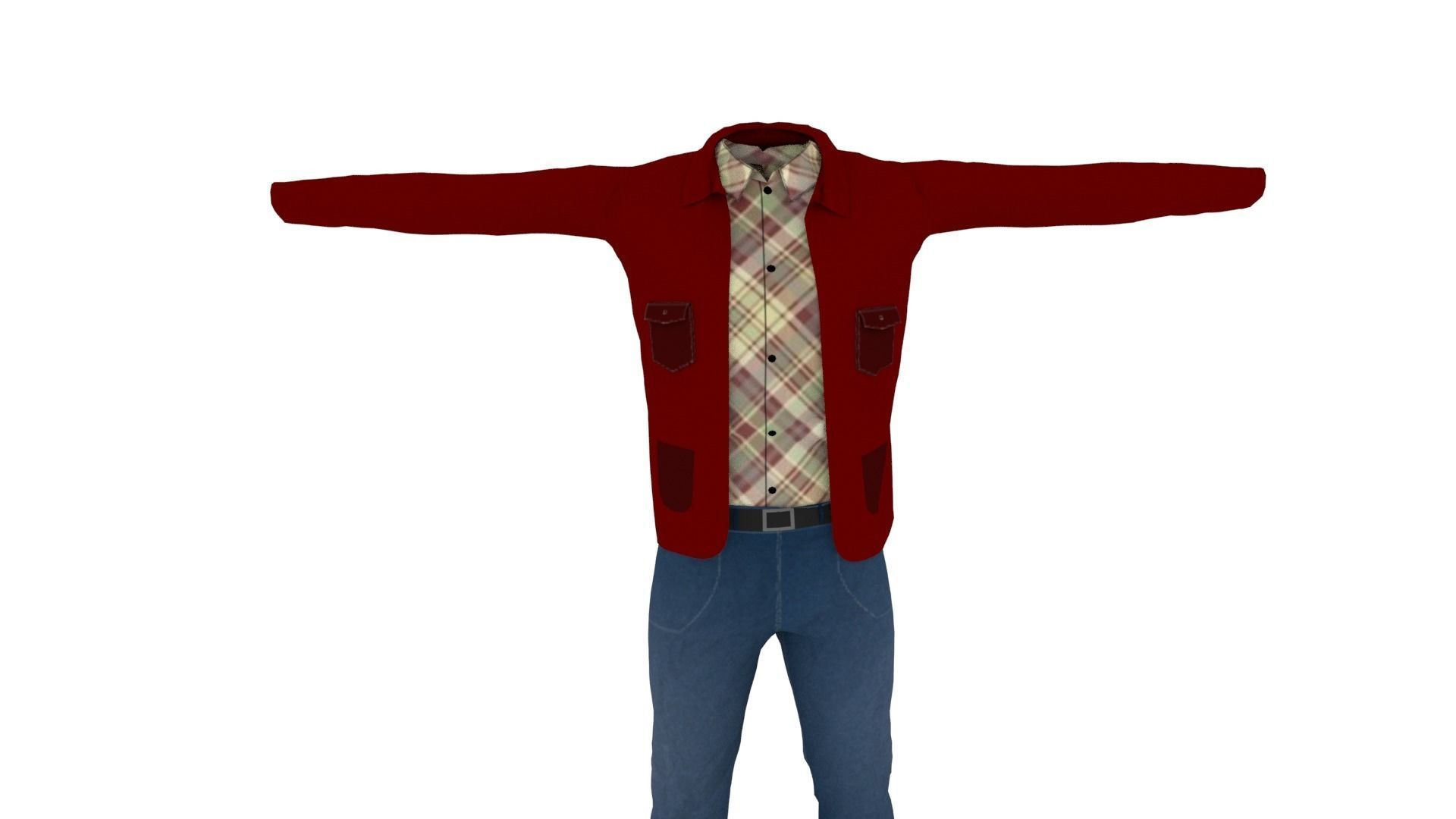 Clothing Low-poly 3D model_2