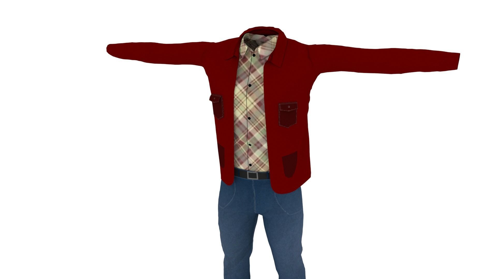Clothing Low-poly 3D model_1