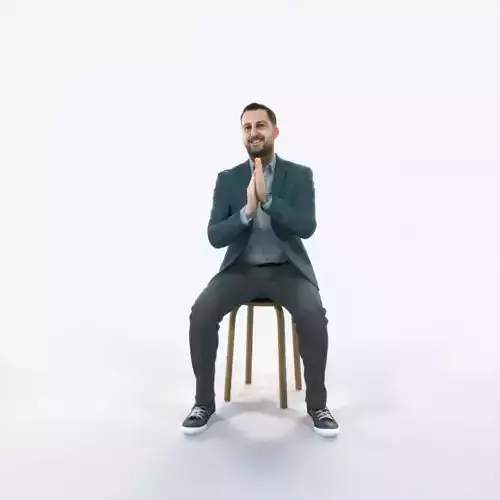 Portrait 08G Clapping Sitting Casual Man