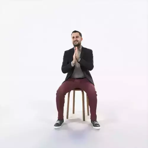 Portrait 08E Clapping Sitting Casual Man