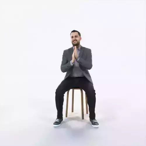 Portrait 08D Clapping Sitting Casual Man