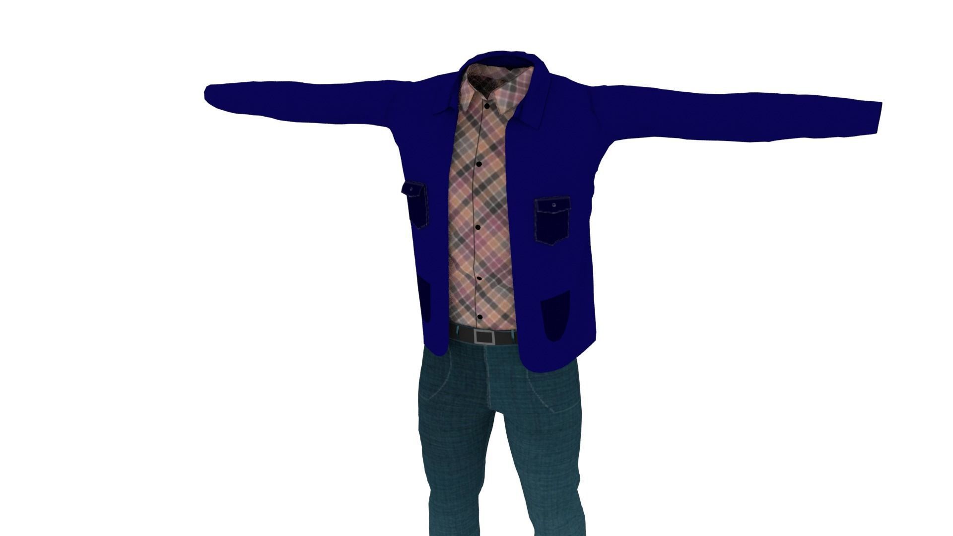 Clothing Low-poly 3D model_2