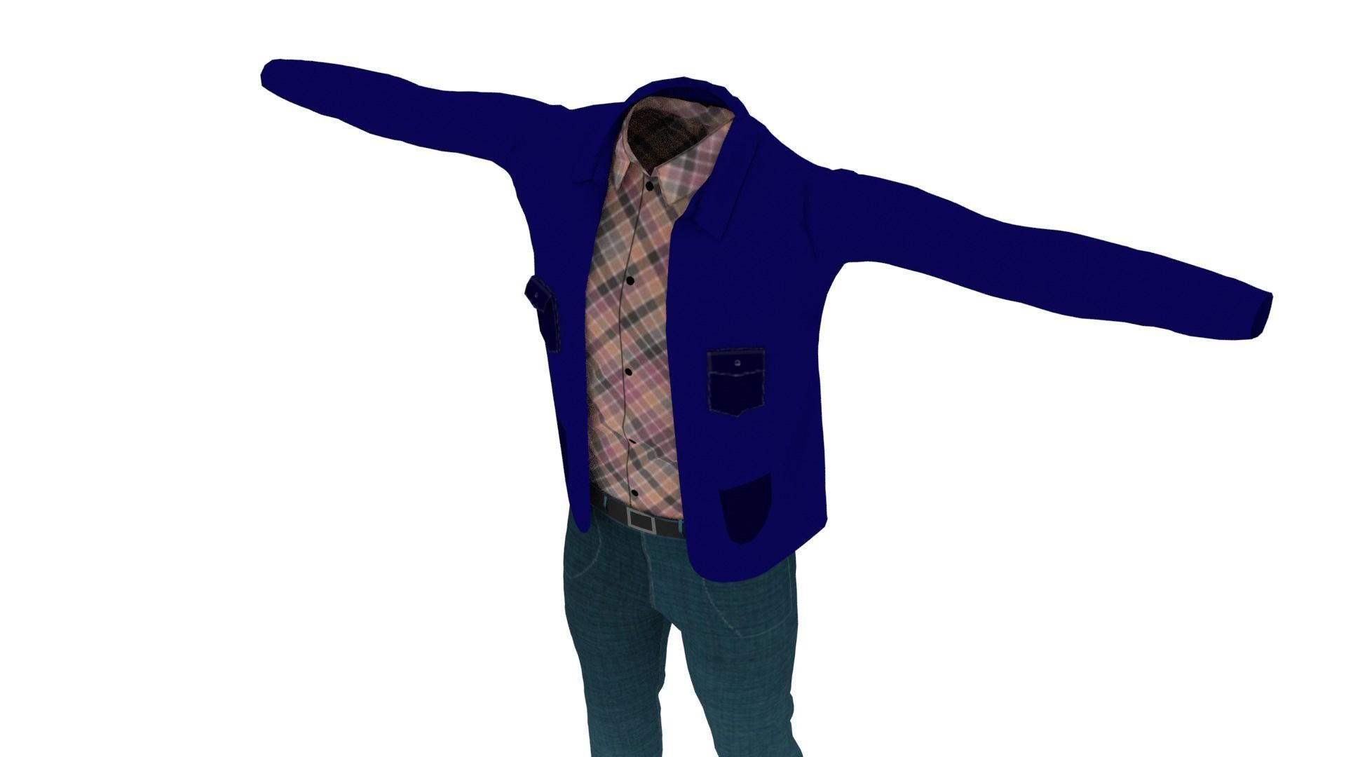 Clothing Low-poly 3D model_4